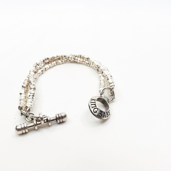 King Baby Studios 3 Strand Sliver Bracelet With Mini Toggle Clasp Silver .925 - Picture 5 of 9